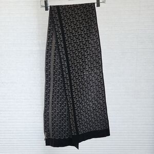 Michael Kors Gray Signature Logo Knit Polyester Scarf